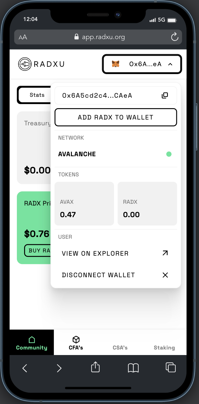 Radxu dApp Mobile 5